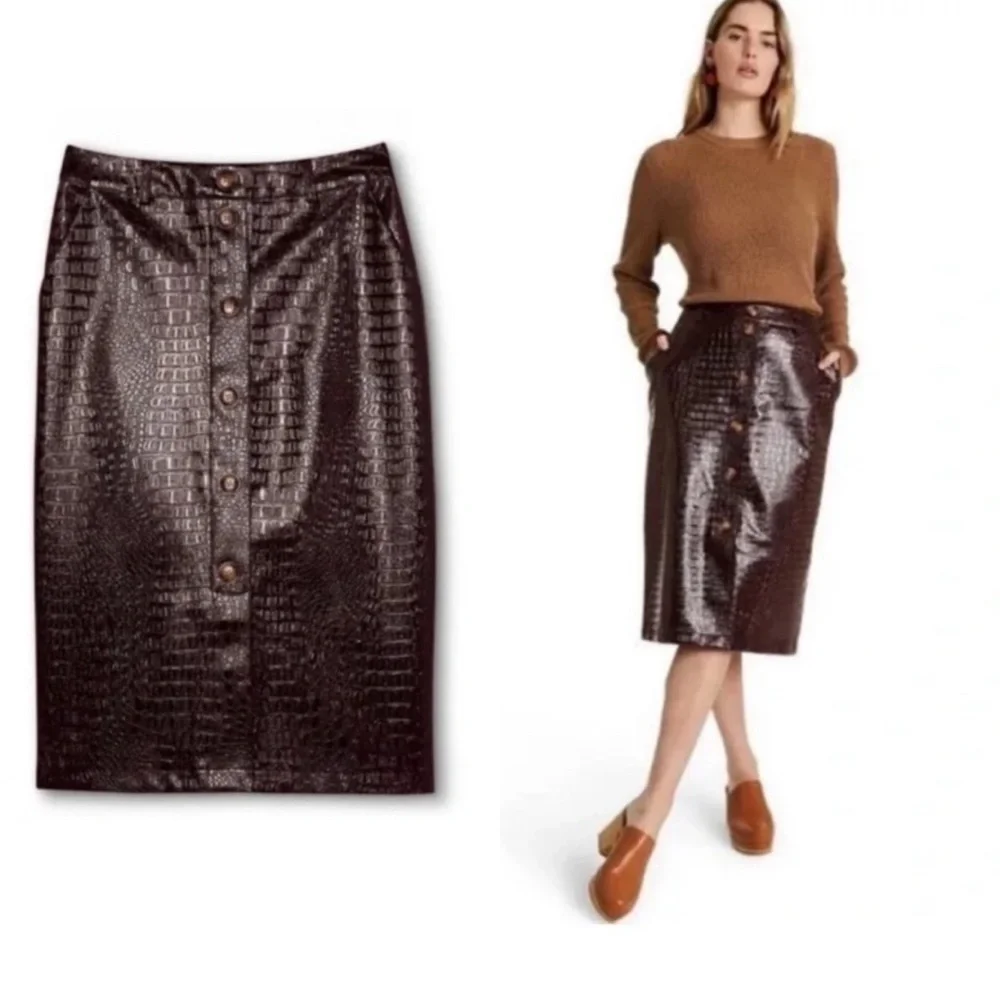 Rachel Comey Target Faux Leather Midi Skirt - Picture 3 of 16